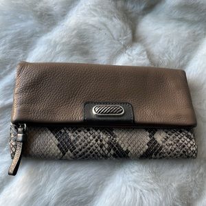 Brighton Leather and Snakeskin Wallet